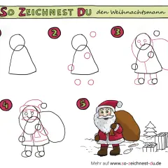 Weihnachtsmann malen: Einfach & schnell Schritt für Schritt zeichnen