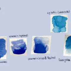 Verschiedene Blautöne, von hell bis dunkel, zeigen, welche Farben ergeben blau.
