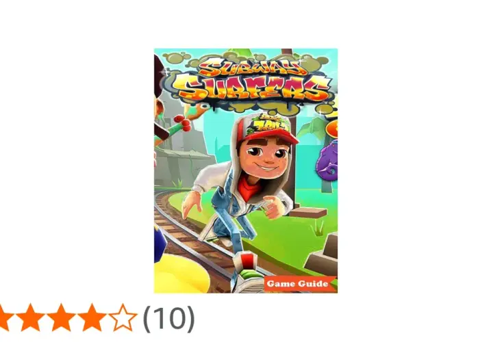 Subway Surfers: Junge auf Bahngleisen mit Graffiti-Logo und "Game Guide"-Button.