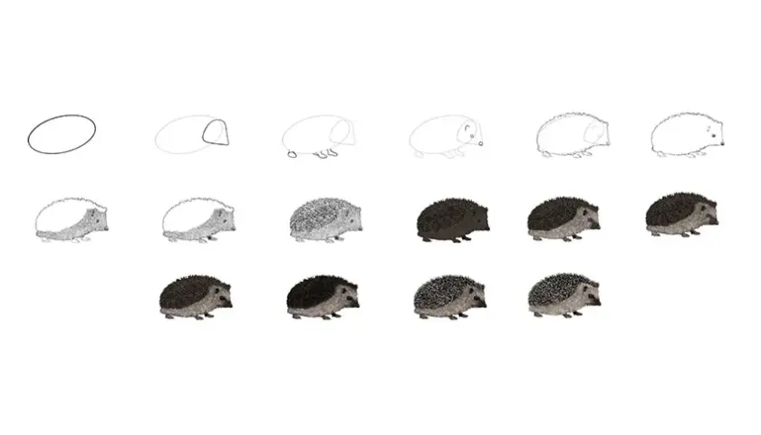 Igel zeichnen: Einfache Schritt-für-Schritt-Anleitung für Anfänger