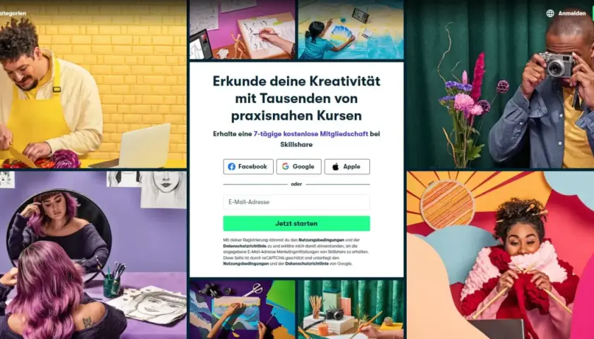 Menschen lernen kreativ zu designen: Kochen, Zeichnen, Fotografieren, Stricken. Entdecke tausende Kurse auf Skillshare.