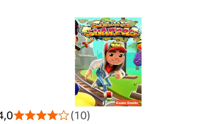 Subway Surfers: Junge auf Bahngleisen mit Graffiti-Logo und "Game Guide"-Button.