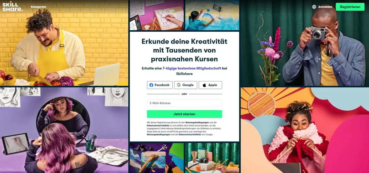 Menschen lernen kreativ zu designen: Kochen, Zeichnen, Fotografieren, Stricken. Entdecke tausende Kurse auf Skillshare.