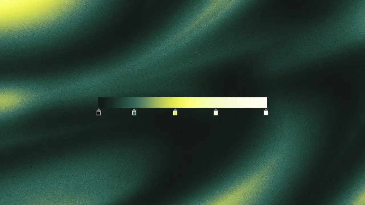 Ein Farbverlauf von Dunkelgrün zu Hellgelb, wie er in Photoshop mit einer Gradient Map erstellt wurde.