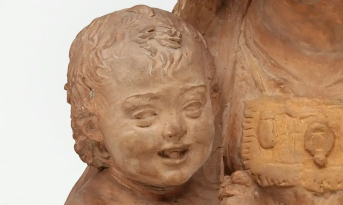 Jungfrau mit lachendem Kind Leonardo da Vinci Skulptur