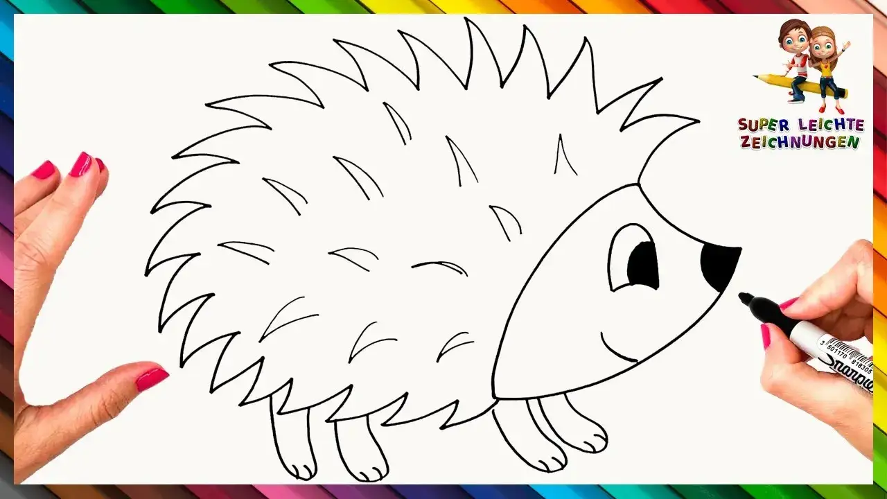 einfachen Comic Igel Grundform zeichnen
