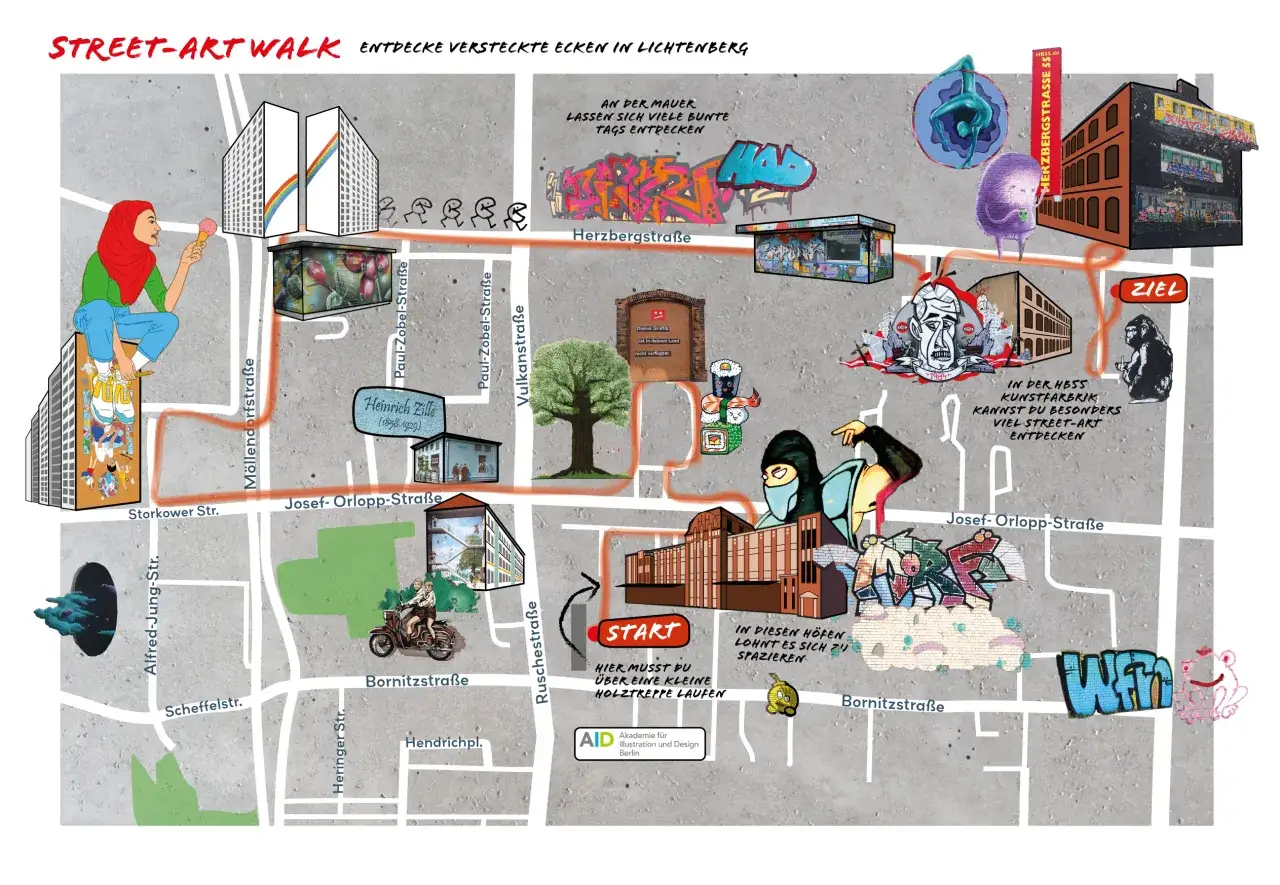 Berliner Graffiti und Street Art Übersichtskarte